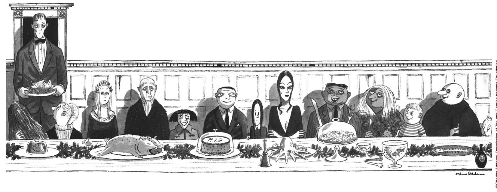 Illustration de la famille Addams par Charles Addams.